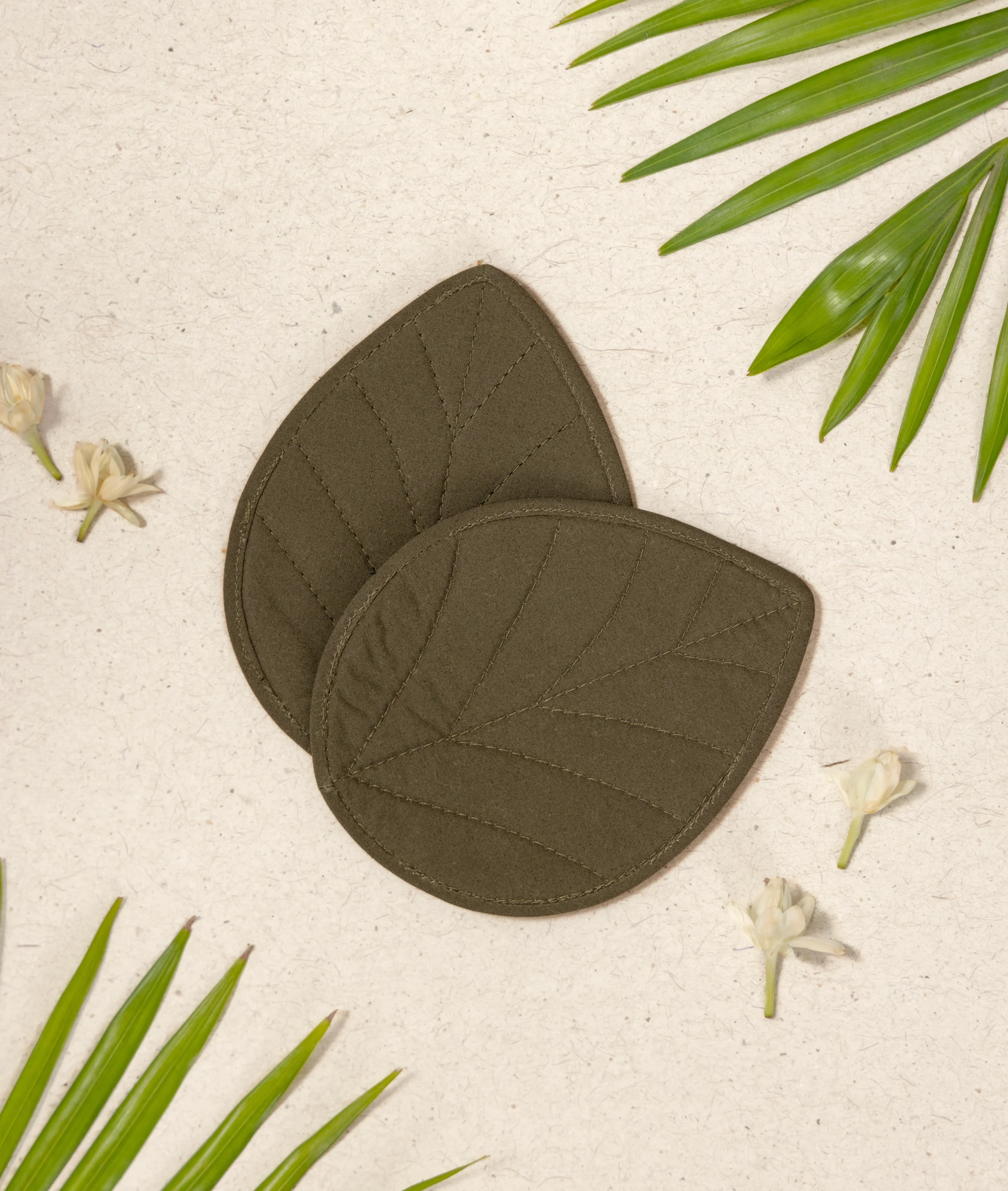 Quilted leaf coaster 2