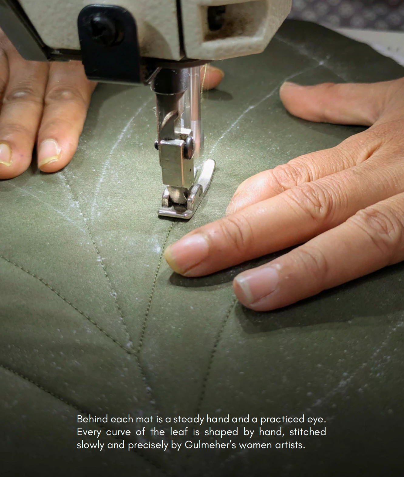 Quilted leaf coaster 5