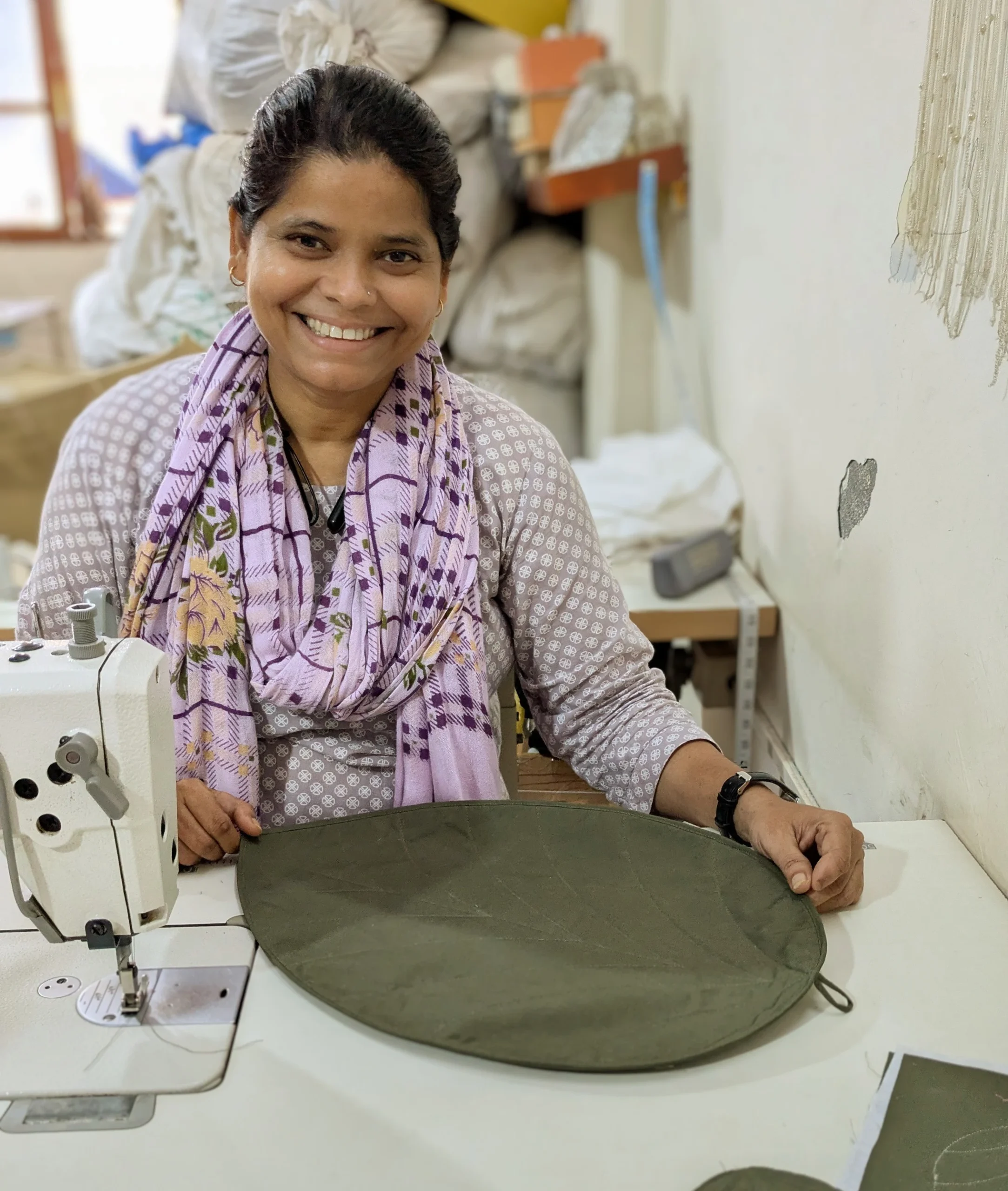 Quilted leaf coaster 6