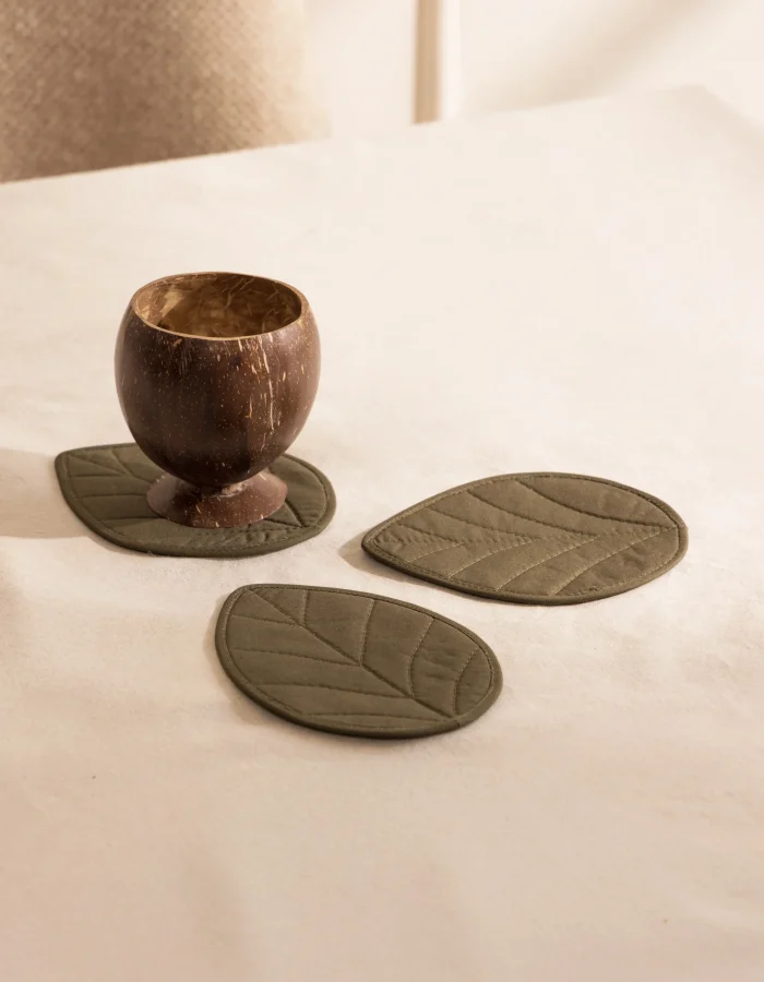 Quilted Leaf Coasters (Set of 6)